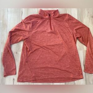REI Red Performance Pullover underlayer 1/4 zip salmon zip pockets women xl